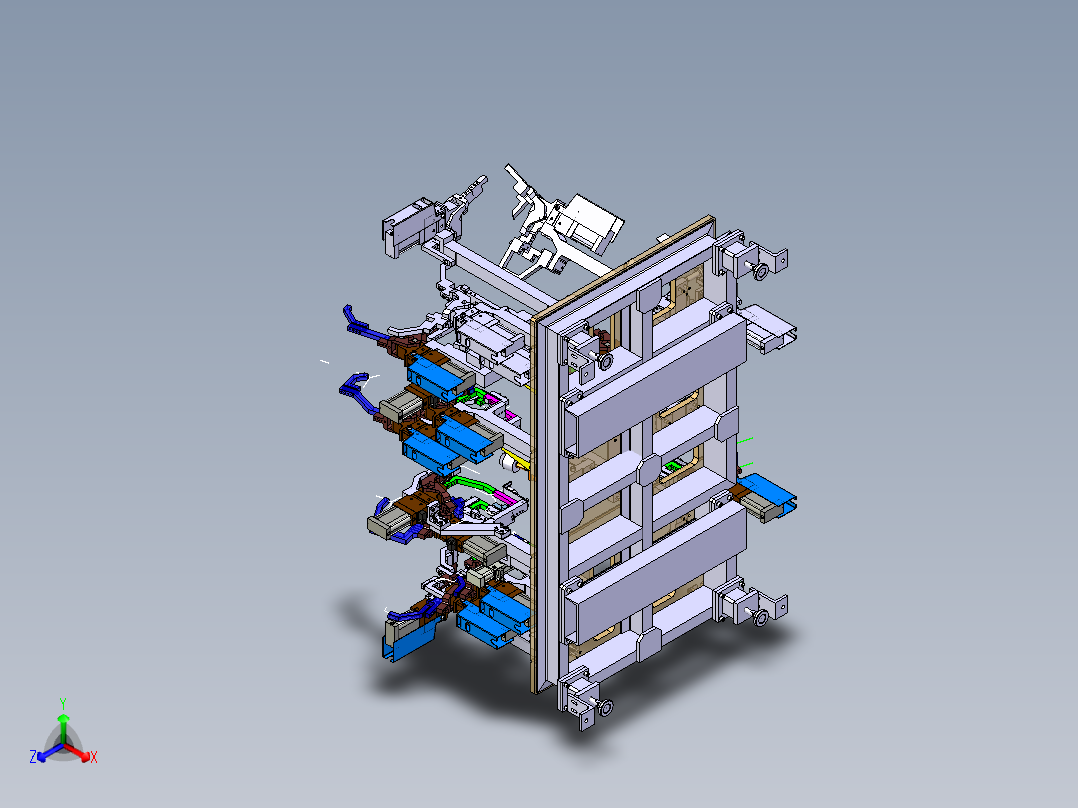 汽车车身焊接夹具3D模型 Catia设计正等轴测图