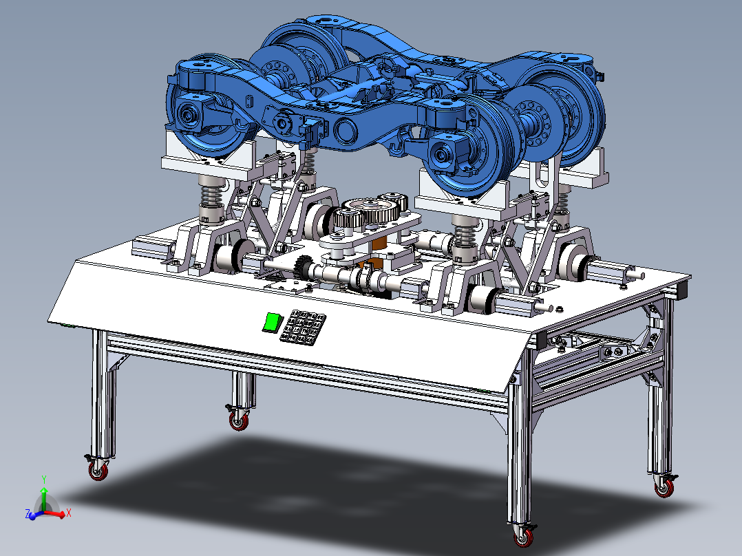 动车组转向架模型动态展示台sw14可编辑