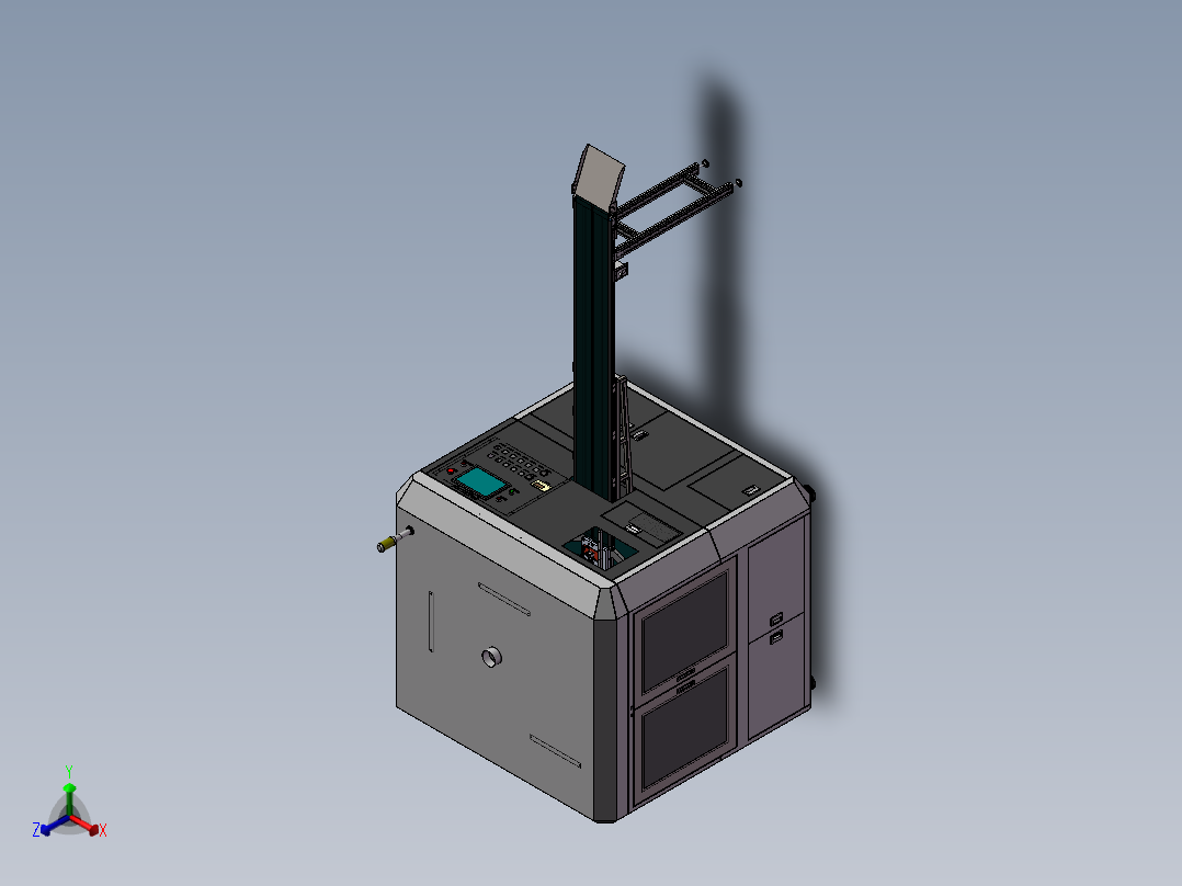 ZDH-QT-006 iphone7玻璃出货贴膜机(读码喷码贴膜一体机)正等轴测图