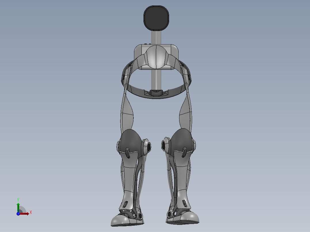 B 外骨骼 跳跃外骨骼 单兵辅助骨骼 机械设计 3D建模图纸jumping-exoskeleton前视图
