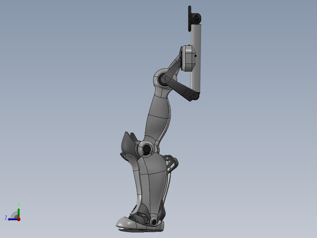 B 外骨骼 跳跃外骨骼 单兵辅助骨骼 机械设计 3D建模图纸jumping-exoskeleton右视图
