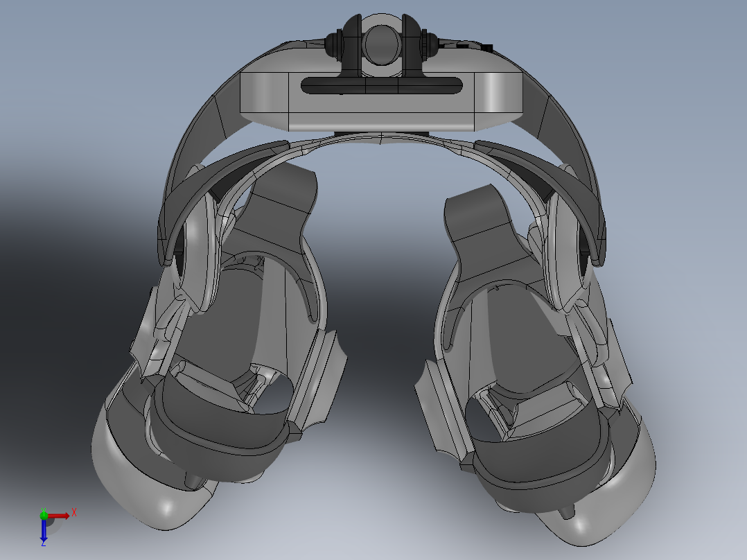 B 外骨骼 跳跃外骨骼 单兵辅助骨骼 机械设计 3D建模图纸jumping-exoskeleton俯视图