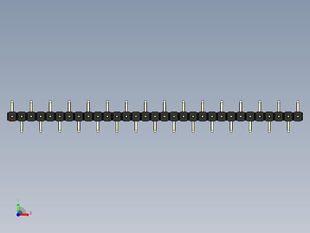 彩色公排针 100mil 2.54mm 系列-DS1022_black_31p_100mil_Type_SMT_R1_rev1.0前视图