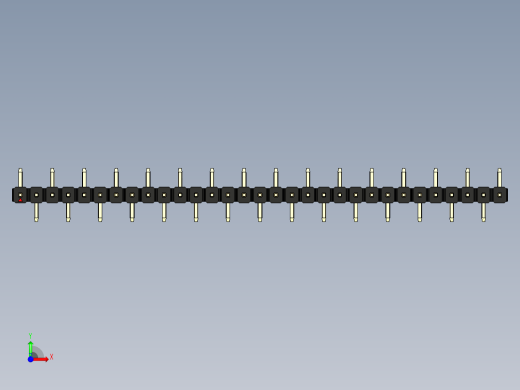 彩色公排针 100mil 2.54mm 系列-DS1022_black_31p_100mil_Type_SMT_R1_rev1.0前视缩略图