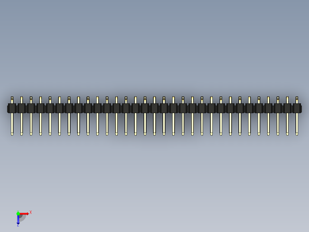 彩色公排针 100mil 2.54mm 系列-DS1022_black_31p_100mil_Type_SMT_R1_rev1.0俯视图