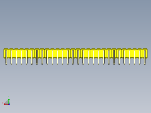 彩色公排针 100mil 2.54mm 系列-DS1022_yellow_2x28p_100mil_TypeD_rev1.0后视缩略图