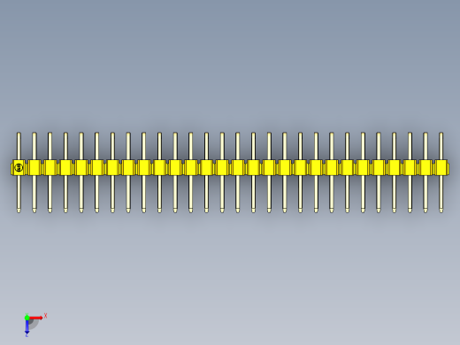 彩色公排针 100mil 2.54mm 系列-DS1022_yellow_2x28p_100mil_TypeD_rev1.0俯视缩略图