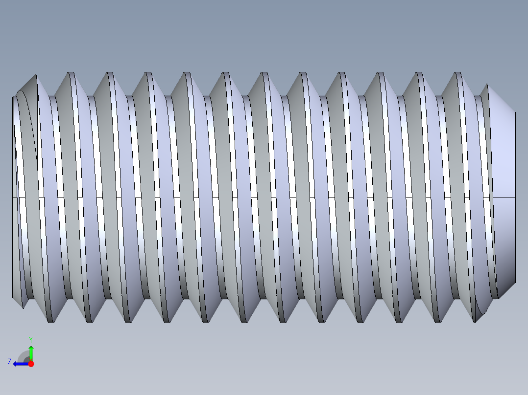 UNC 平头紧定螺钉-UNC SET SCREW 0.500 x1.000.STEP右视图