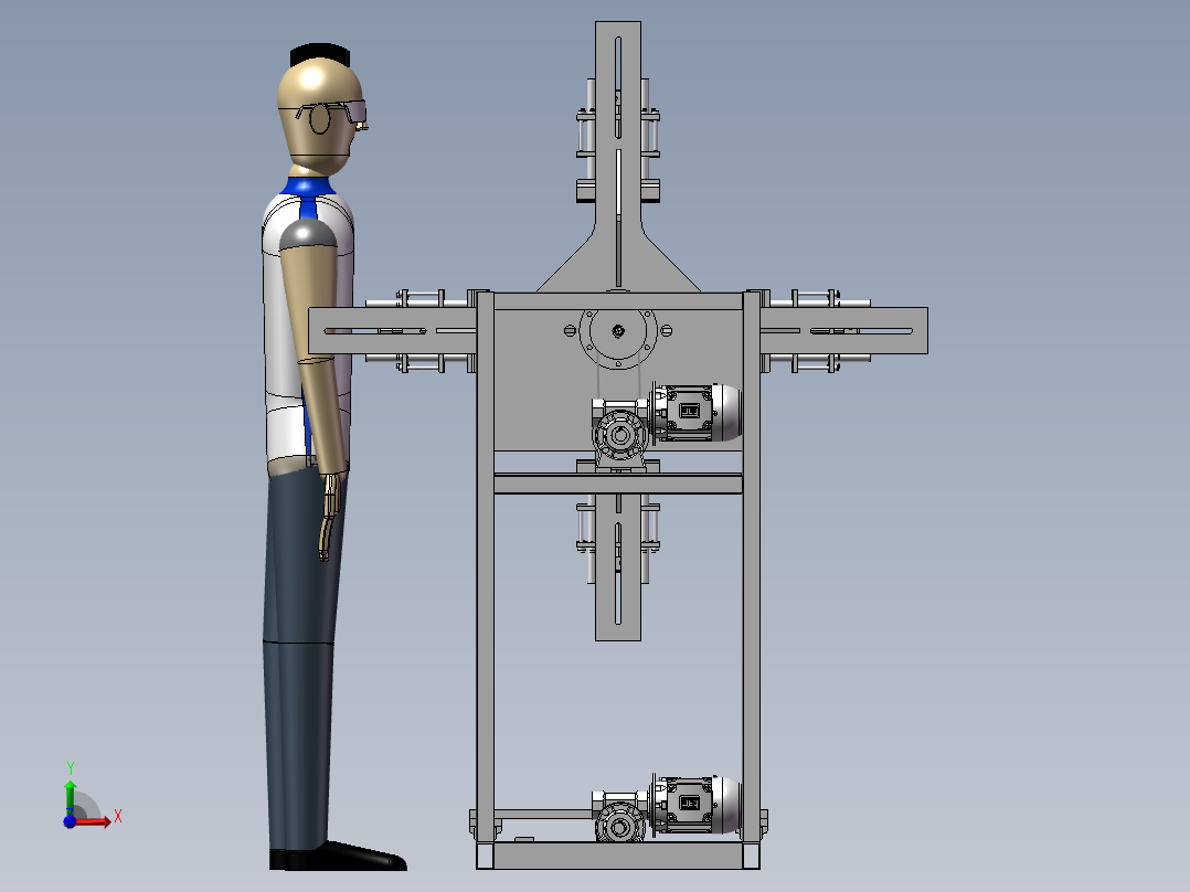 双工位定位旋转装配机设计模型前视图