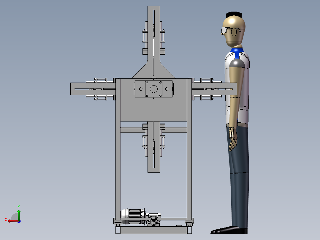 双工位定位旋转装配机设计模型后视图