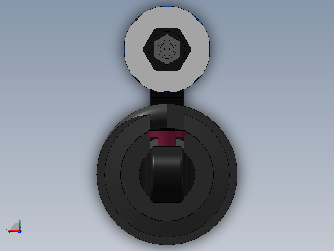 车用双筒减振器设计后视图