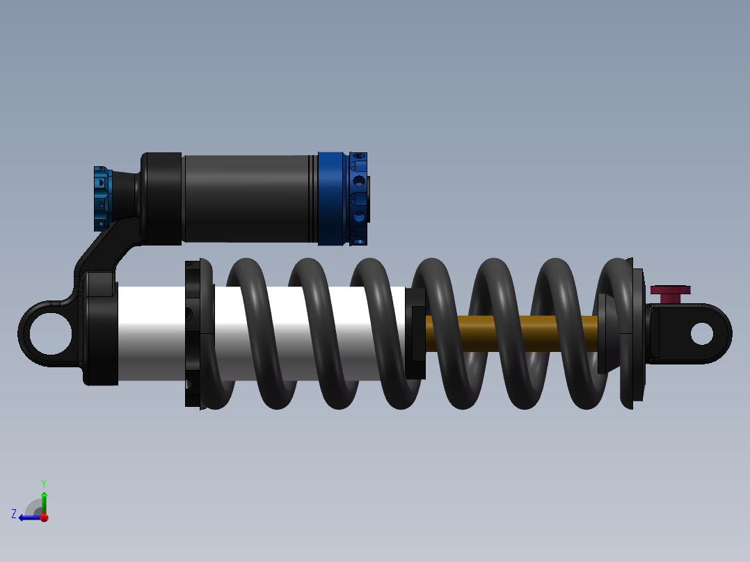 车用双筒减振器设计右视图