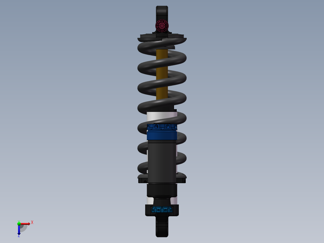 车用双筒减振器设计俯视图
