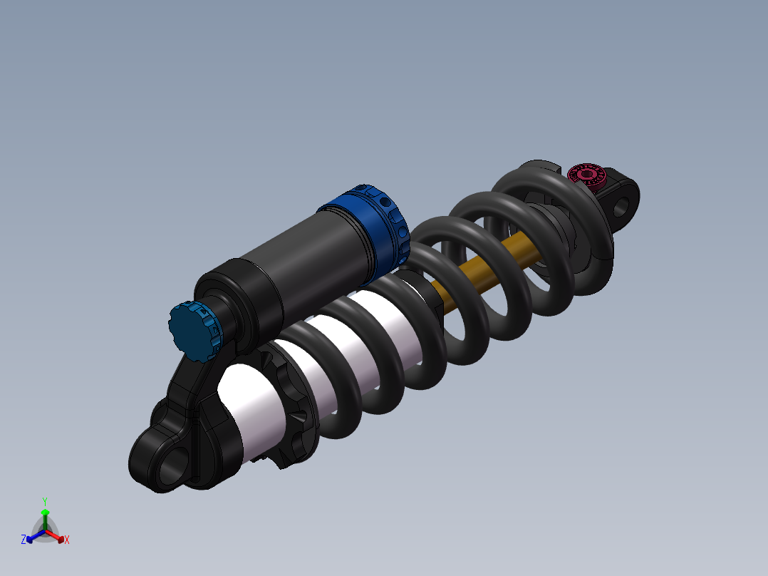 车用双筒减振器设计正等轴测图