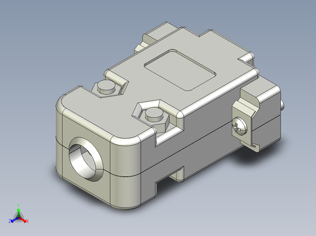 Capa plastica连接器DB9正等轴测图