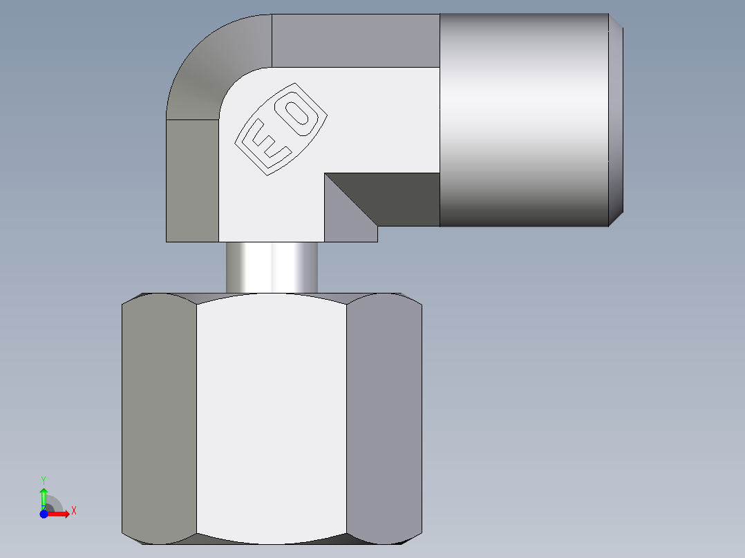 卡套式工业通用硬管接头EO_Standpipe_elbow_EVW06SOMDCF前视图