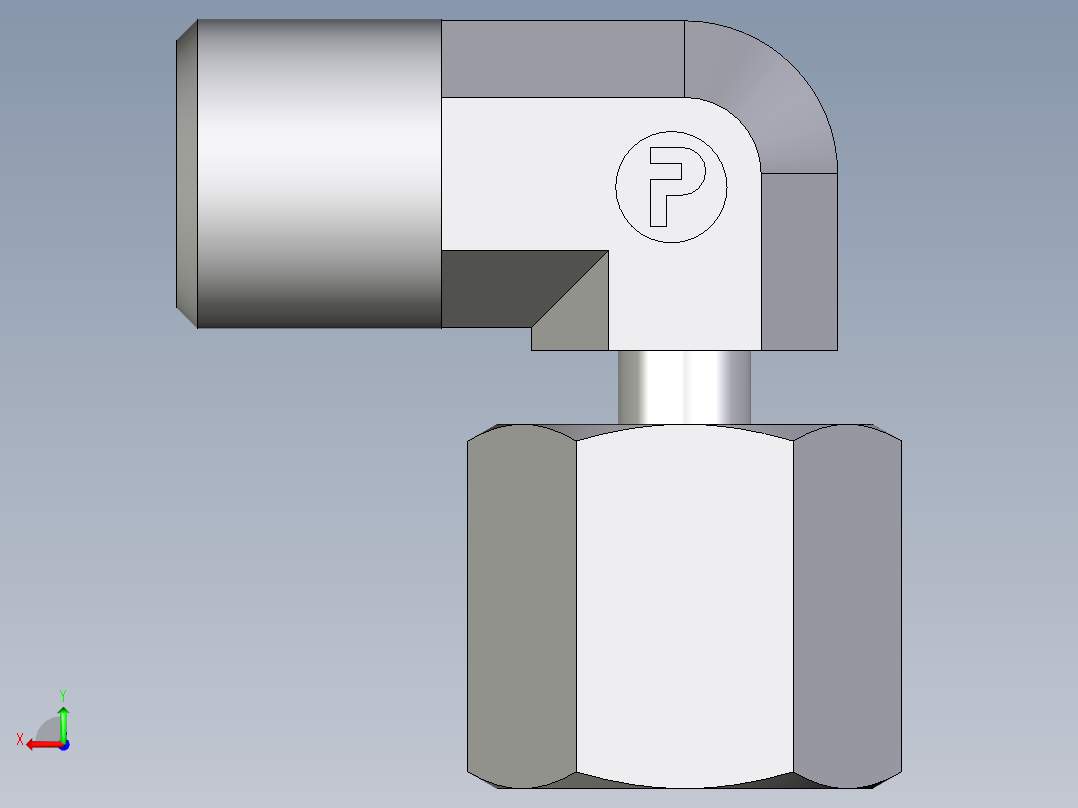 卡套式工业通用硬管接头EO_Standpipe_elbow_EVW06SOMDCF后视图