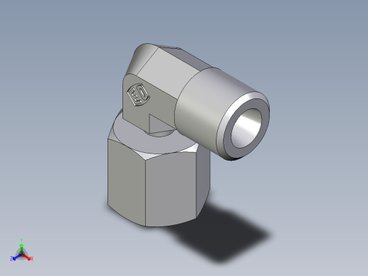 卡套式工业通用硬管接头EO_Standpipe_elbow_EVW06SOMDCF正等轴测缩略图