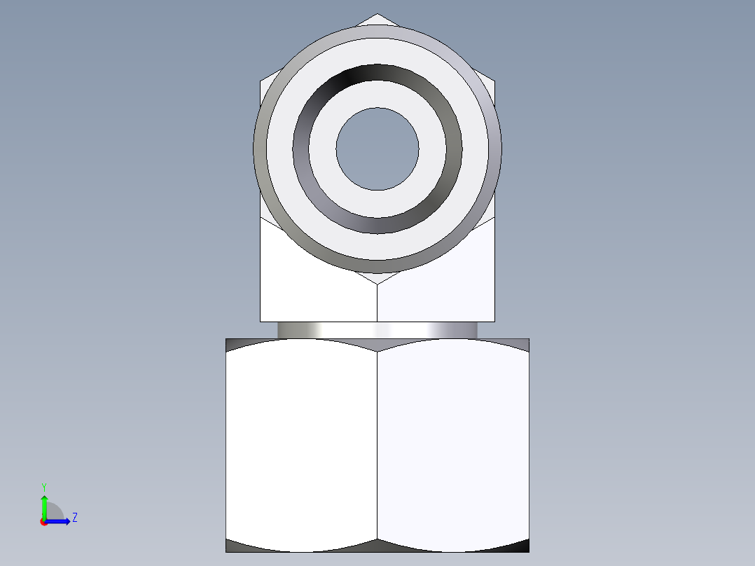 卡套式工业通用硬管接头EO_Swivel_nut_branch_tee_ET10SOMDCF左视图