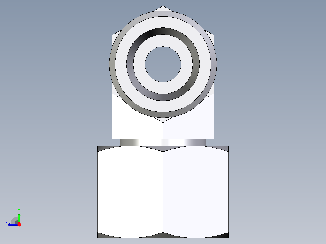 卡套式工业通用硬管接头EO_Swivel_nut_branch_tee_ET10SOMDCF右视图