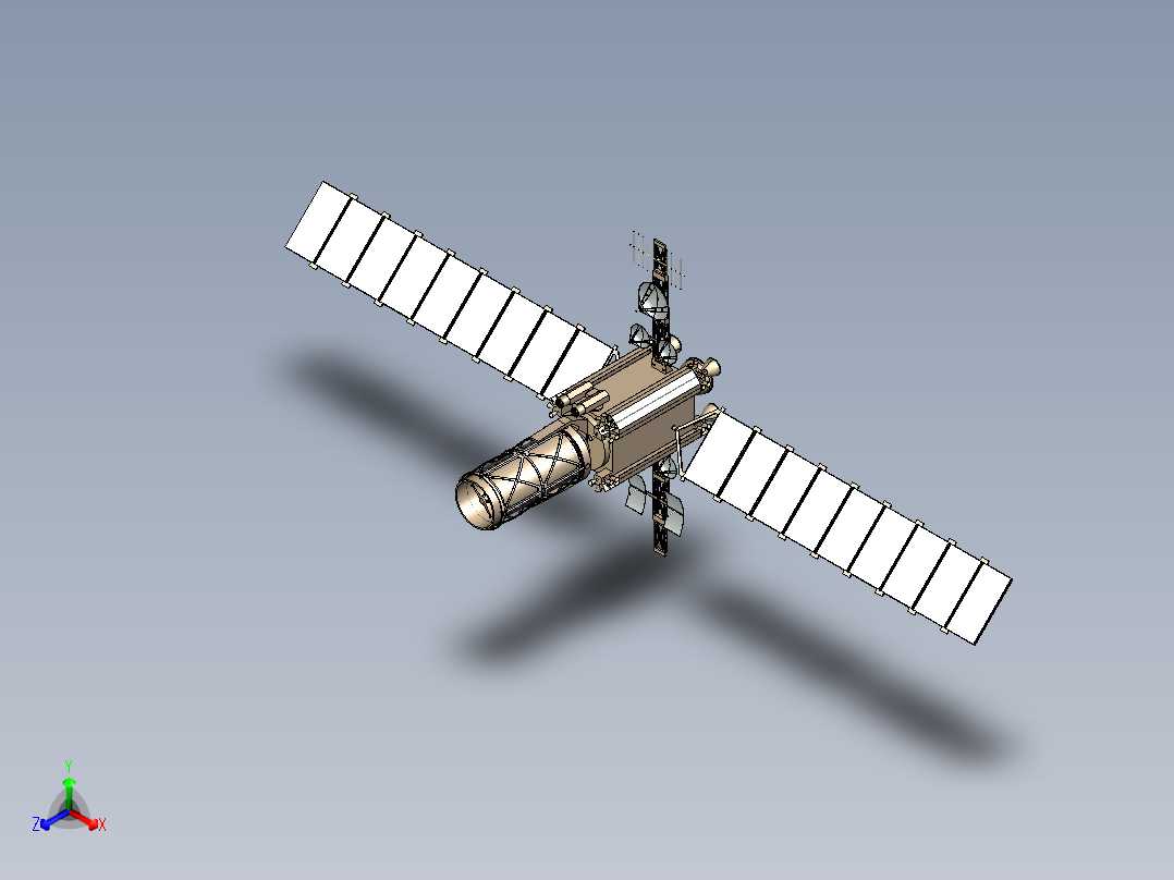 GPS定位卫星三维模型正等轴测图