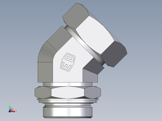 卡套式工业通用硬管接头EO_Adjustable_locknut_45_deg_elbow_VEE42LRCF前视缩略图