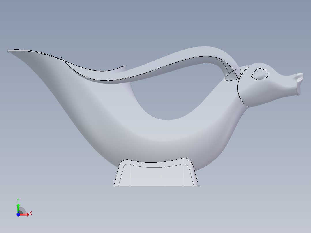 兽首杯容器设计前视图