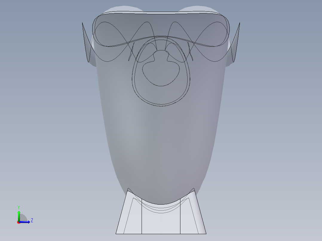 兽首杯容器设计左视图