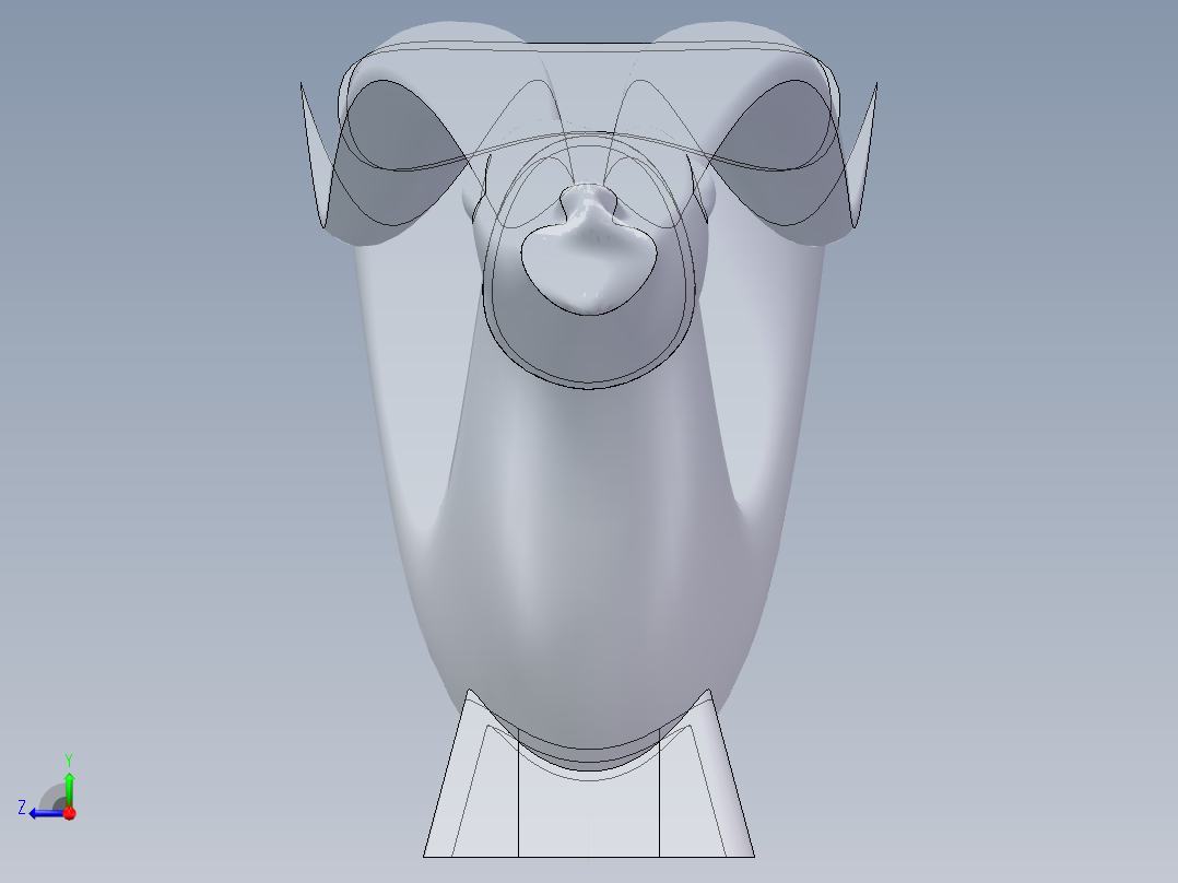 兽首杯容器设计右视图
