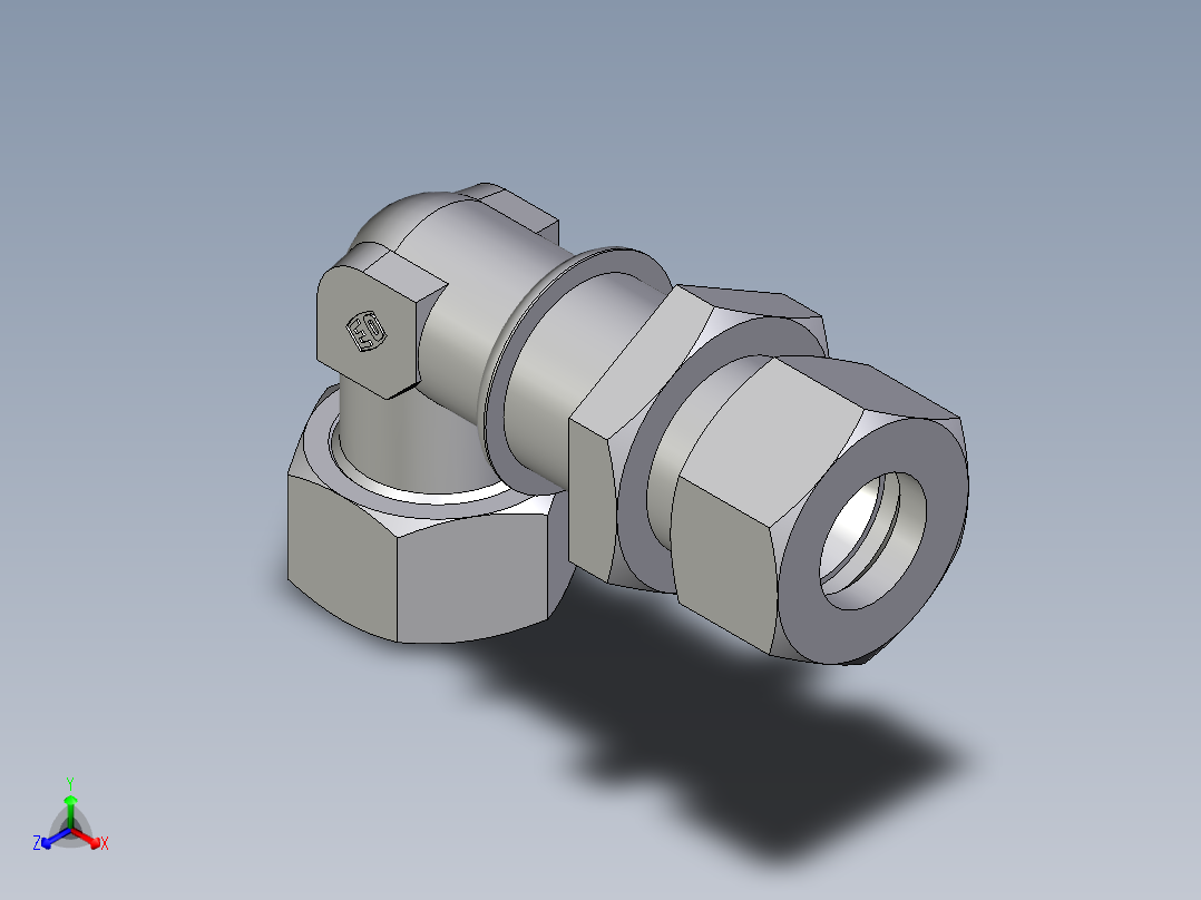 卡套式工业通用硬管接头EO_Bulkhead_elbow_WSV18LCF主视图