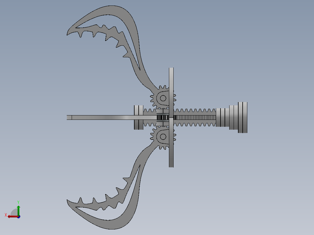 激光下料拼图机械爪AutoCAD, Parasolid, SOLIDWORKS 2016后视图