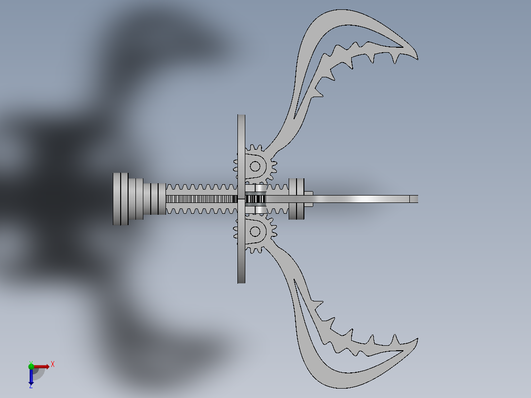 激光下料拼图机械爪AutoCAD, Parasolid, SOLIDWORKS 2016俯视图