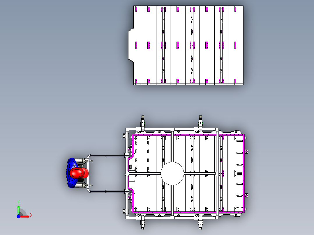 人工半自动化取放零件前视图