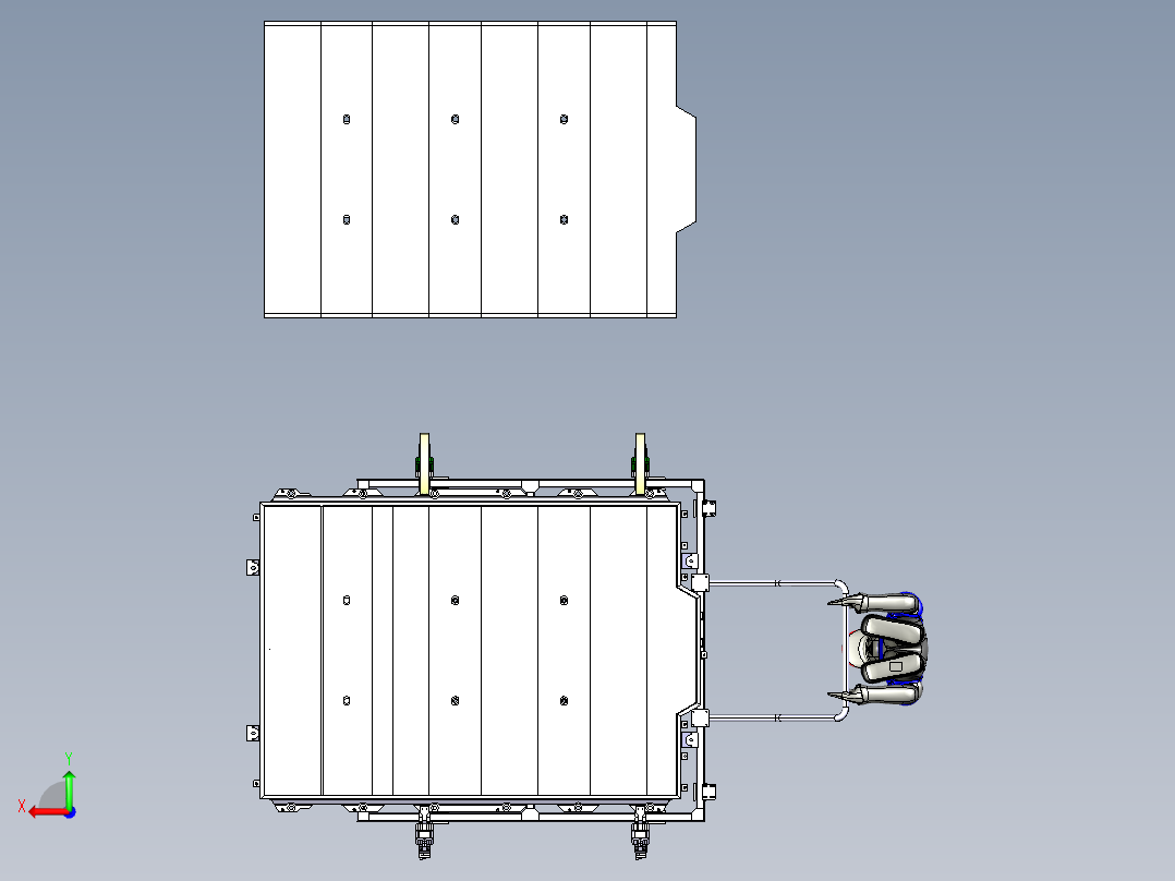 人工半自动化取放零件后视图