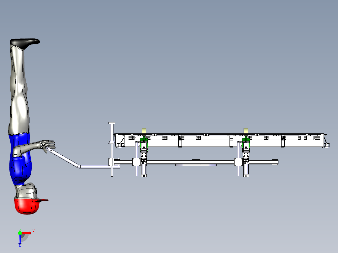 人工半自动化取放零件俯视图