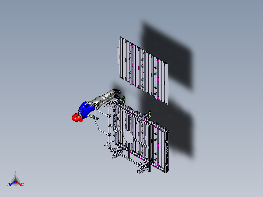 人工半自动化取放零件正等轴测图