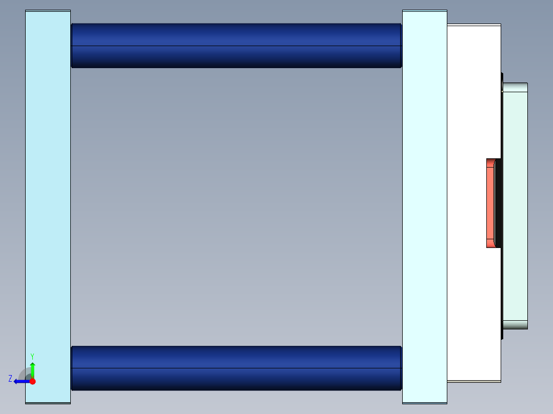 CNC4笔记本CNC工装夹具三维模型-3右视图