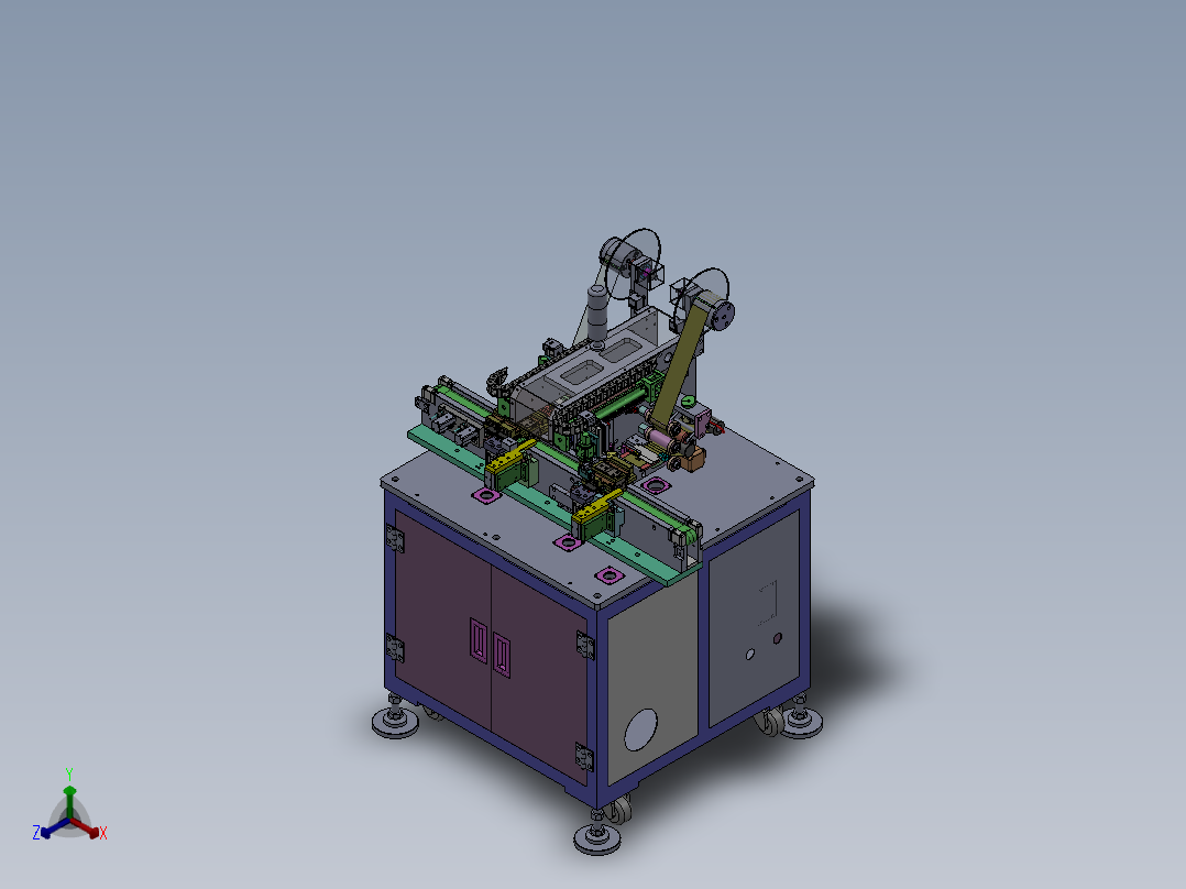 一种电池极耳贴双面胶设备sw18可编辑正等轴测图