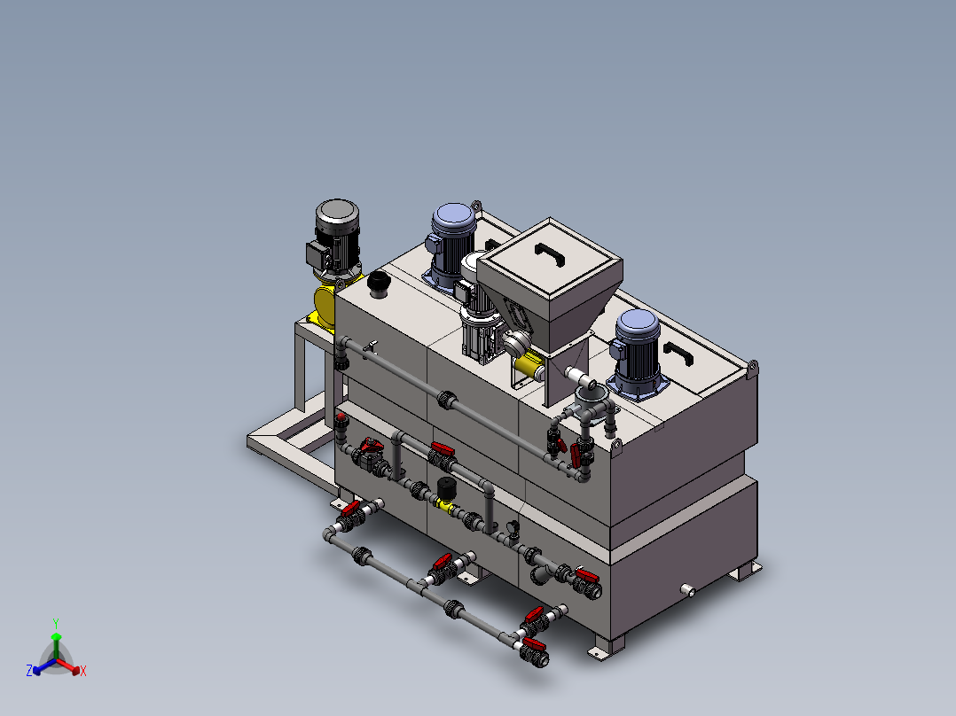 2023.02月-500L三腔式全自动加药装置sw20可编辑正等轴测图