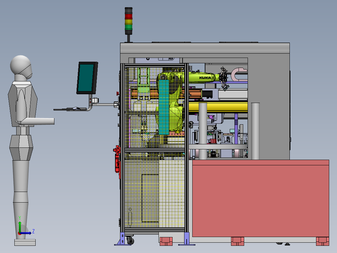 塑胶件成型机自动上下料（sw20可编辑+工程图）左视图