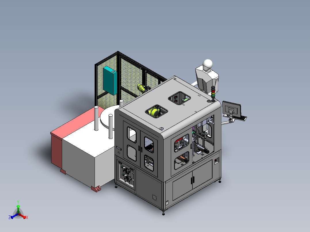 塑胶件成型机自动上下料（sw20可编辑+工程图）正等轴测图