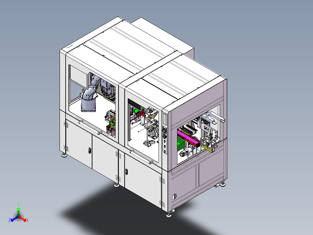 21700锂电池的开盒与电芯分选sw22可编辑正等轴测图