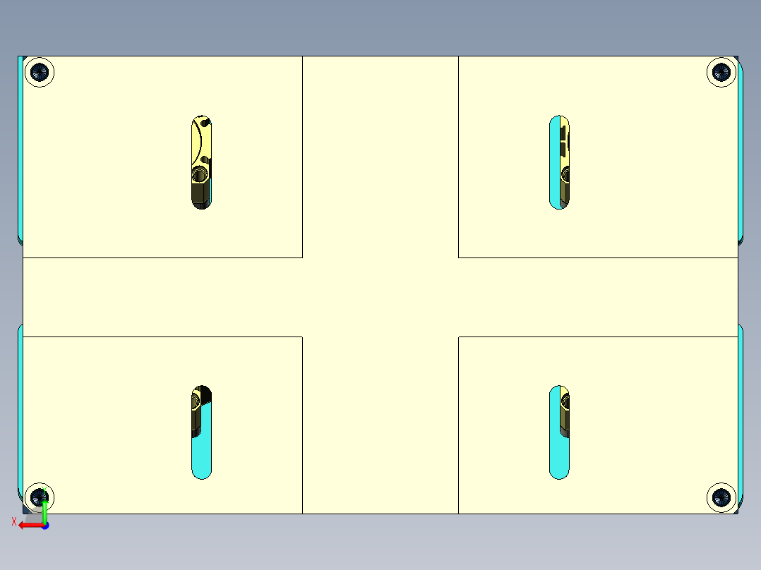 屏幕金属外壳铣外形侧壁CNC编程程序模型后视图
