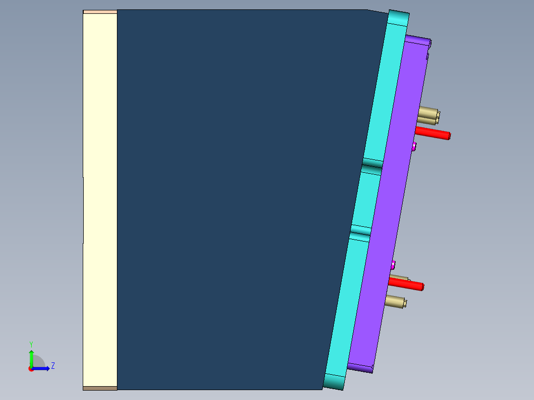 屏幕金属外壳铣外形侧壁CNC编程程序模型左视图