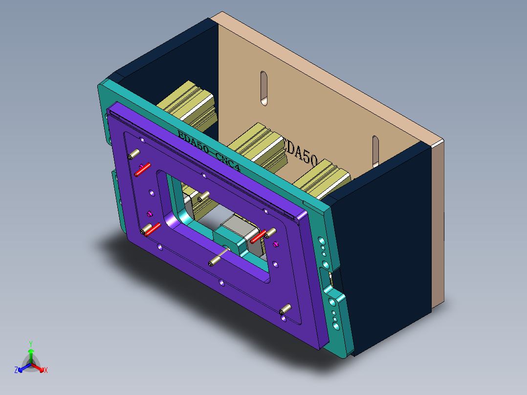 屏幕金属外壳铣外形侧壁CNC编程程序模型正等轴测图