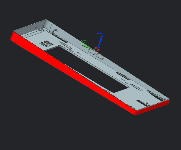 屏幕金属外壳铣外形侧壁CNC编程程序模型