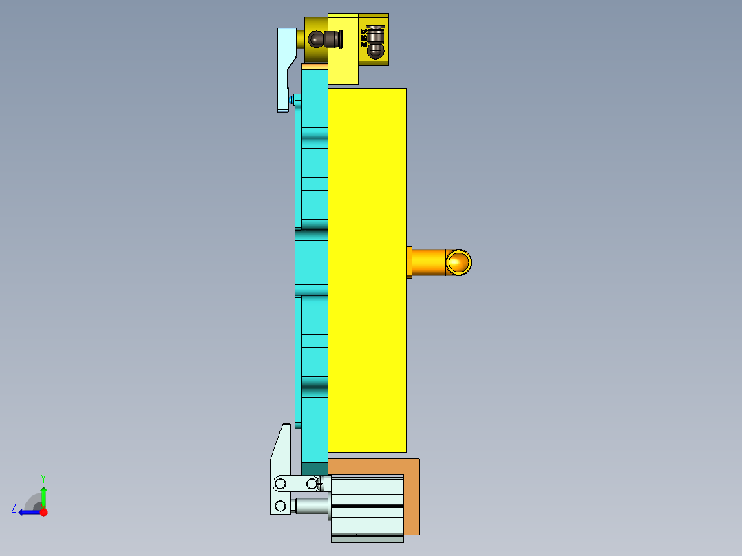 UX581-A-笔记本CNC工装夹具三维模型CNC4-190425右视图