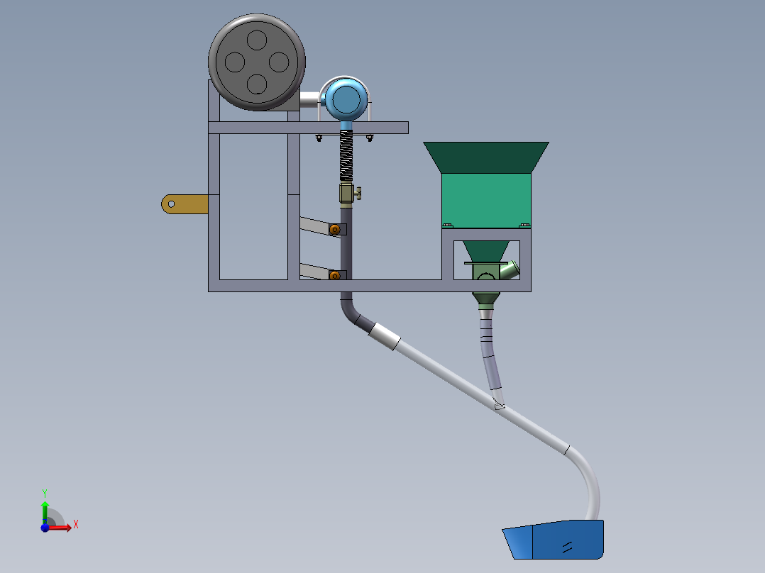 气力式深施追肥机前视图