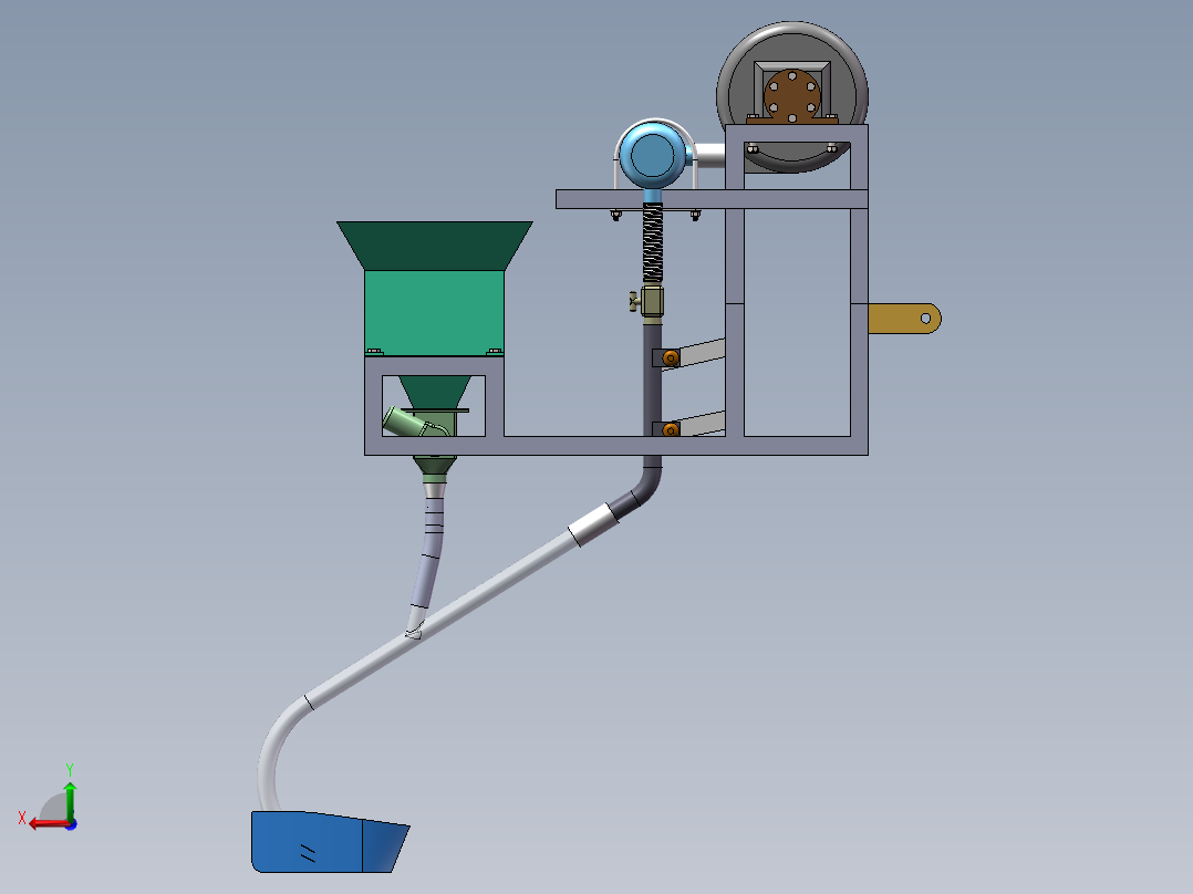 气力式深施追肥机后视图