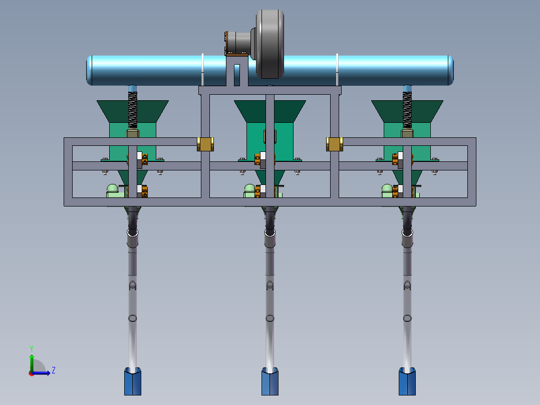 气力式深施追肥机左视图